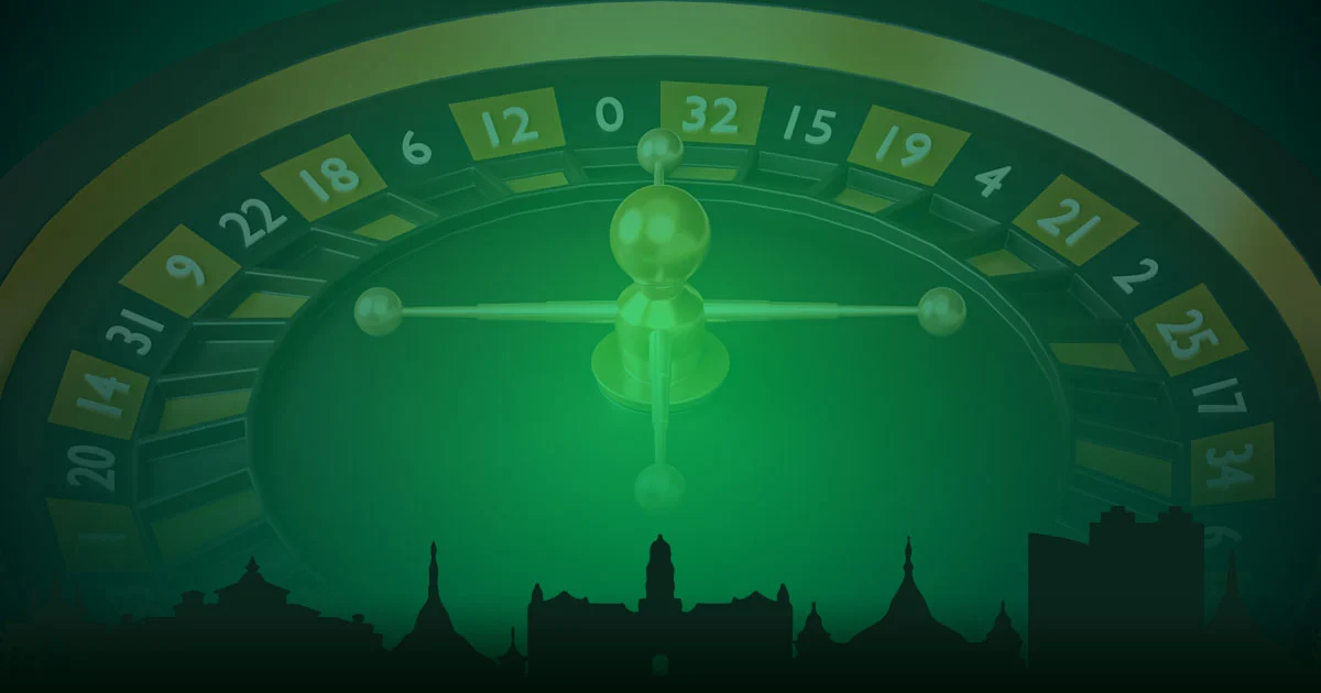 Abstract background with glowing slot machine elements